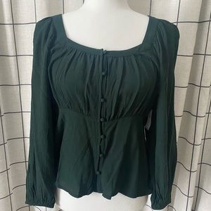 *Old Navy* Dark green square neck top